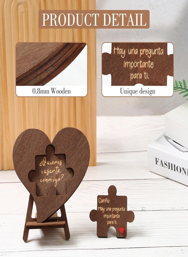 Dvehdbay Will You Marry Me Puzzle - Will You Marry Me Sign, Wedding Proposal Ideas Surprise Engagement Proposal Wooden Sign (Quieres Ser Mi Novia Puzzle) - Image 3